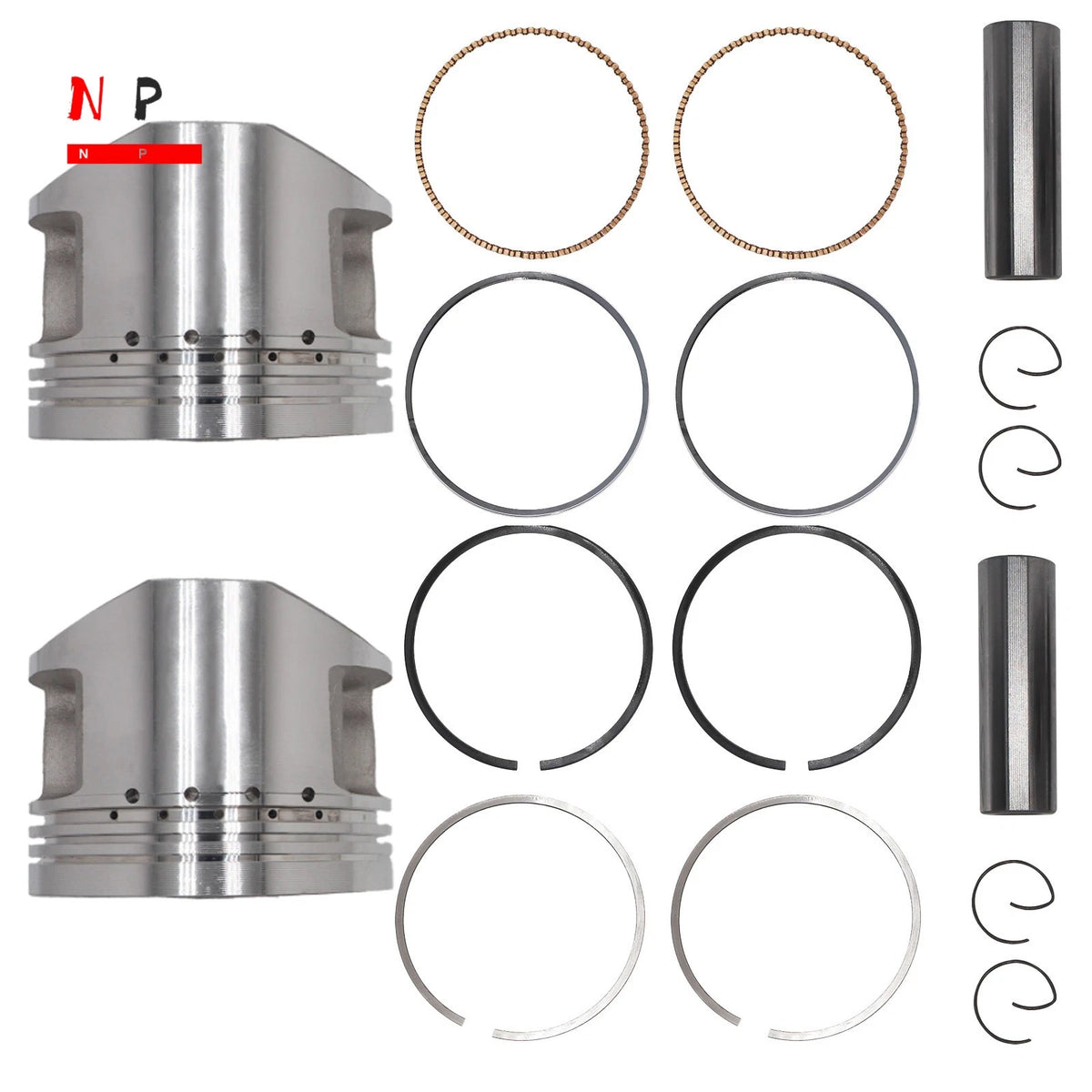 2X Crankshaft Engine Piston for Yamaha XV750 (42Y-11638-00-00, 42Y-11631-00-A0)