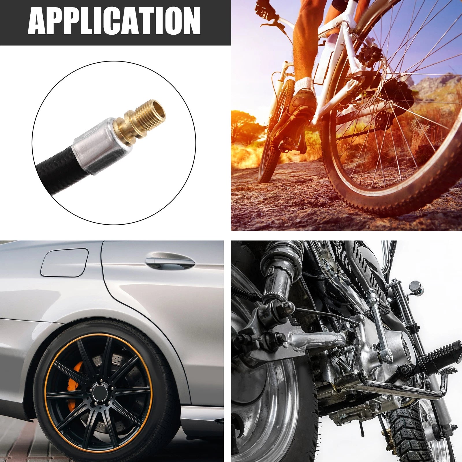 Tire Valve Stem Extension Hose 40cm for Motorcycle Bicycle (16 Inch)