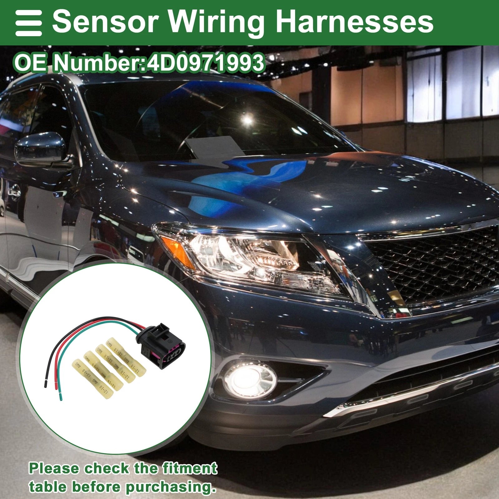 3 Pin Sensor Wiring Harness Replacement for Audi A3 (2005–2011)