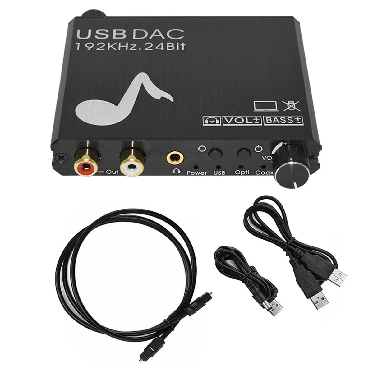 24-Bit 192 kHz Optical Digital to Analog Audio Converter for