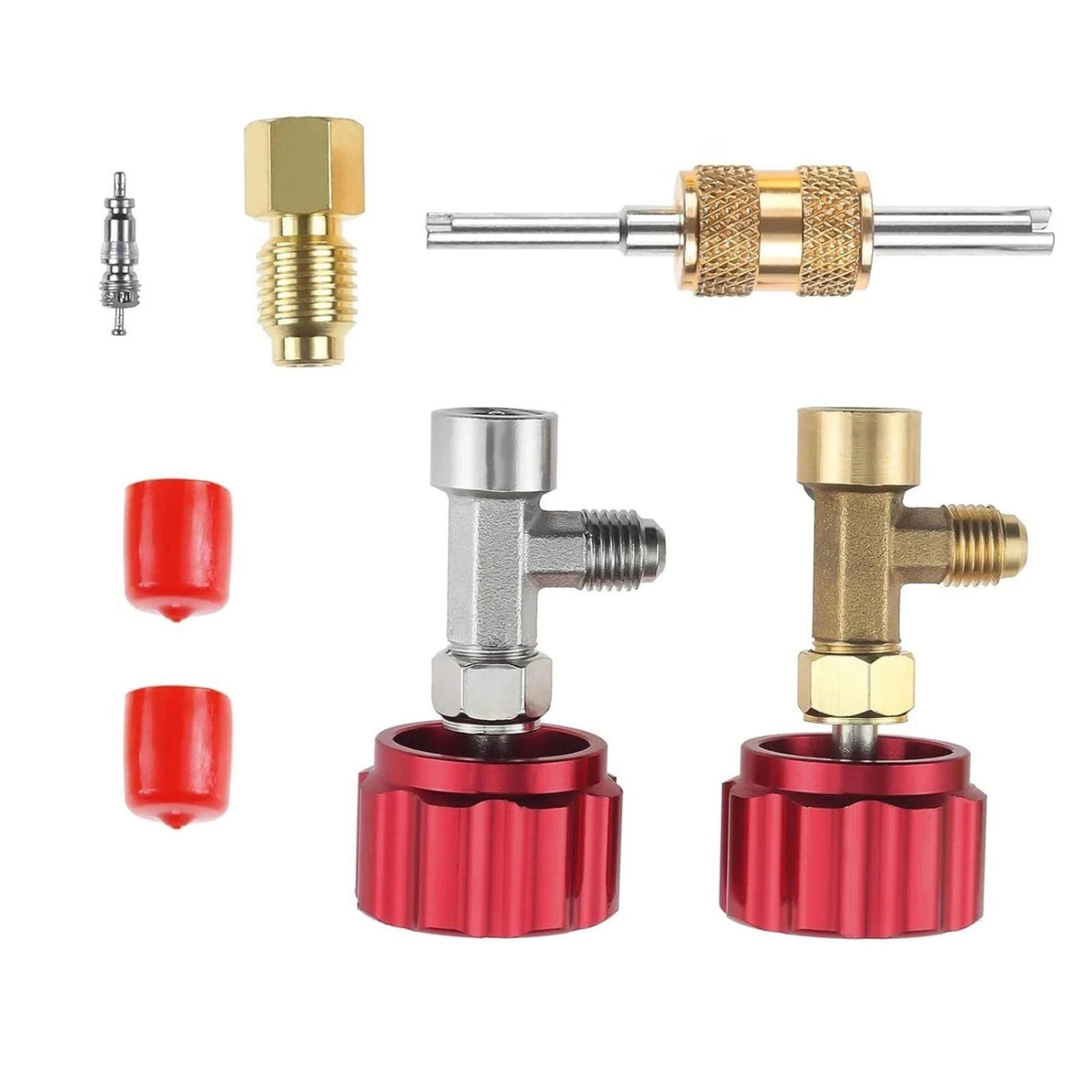 R134A Can Tap Valve with Adapter for A/C (Self-Sealing, Puncture Style)
