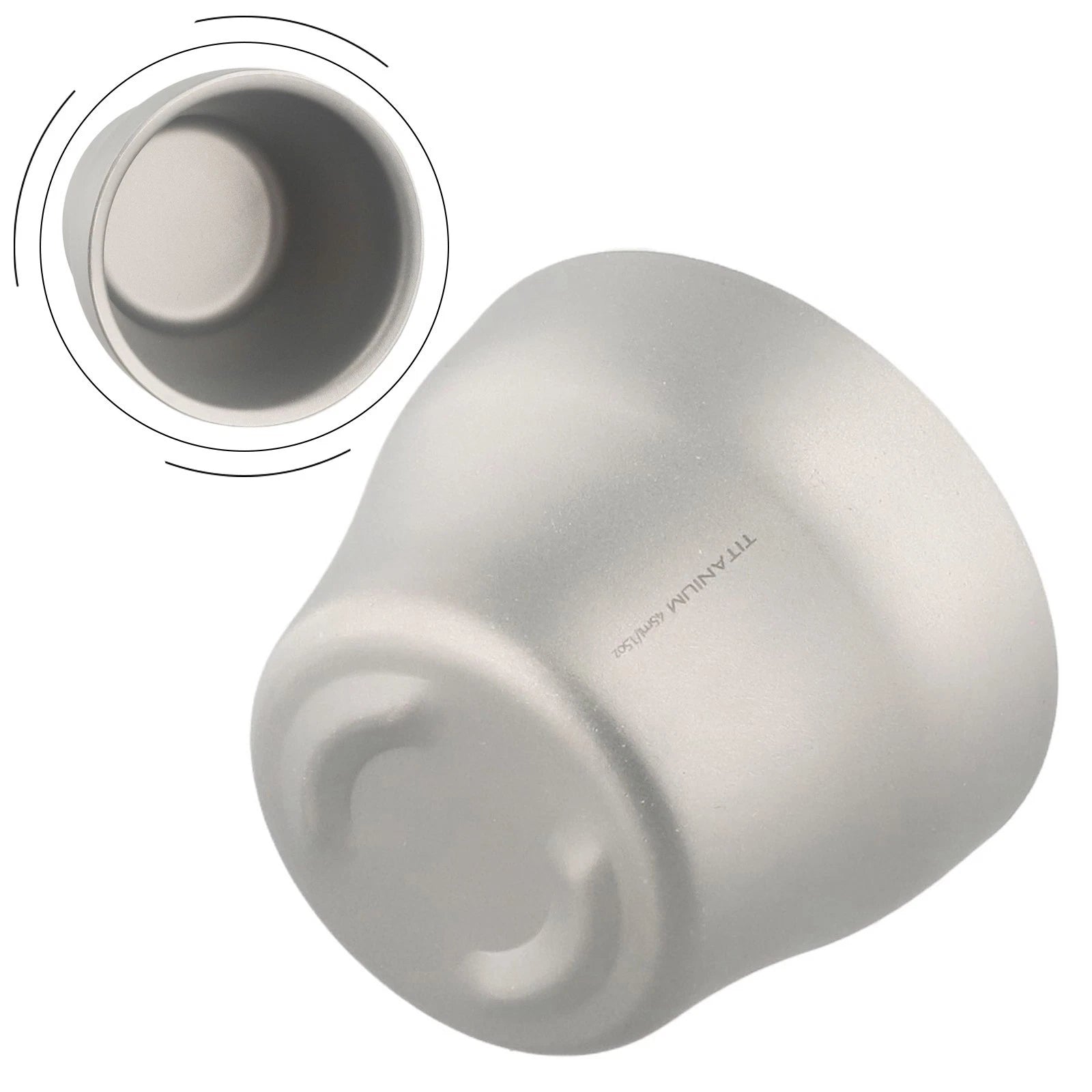 Compact Double Layer Titanium Wine Mug 45ml - Rust Resistant, Lightweight