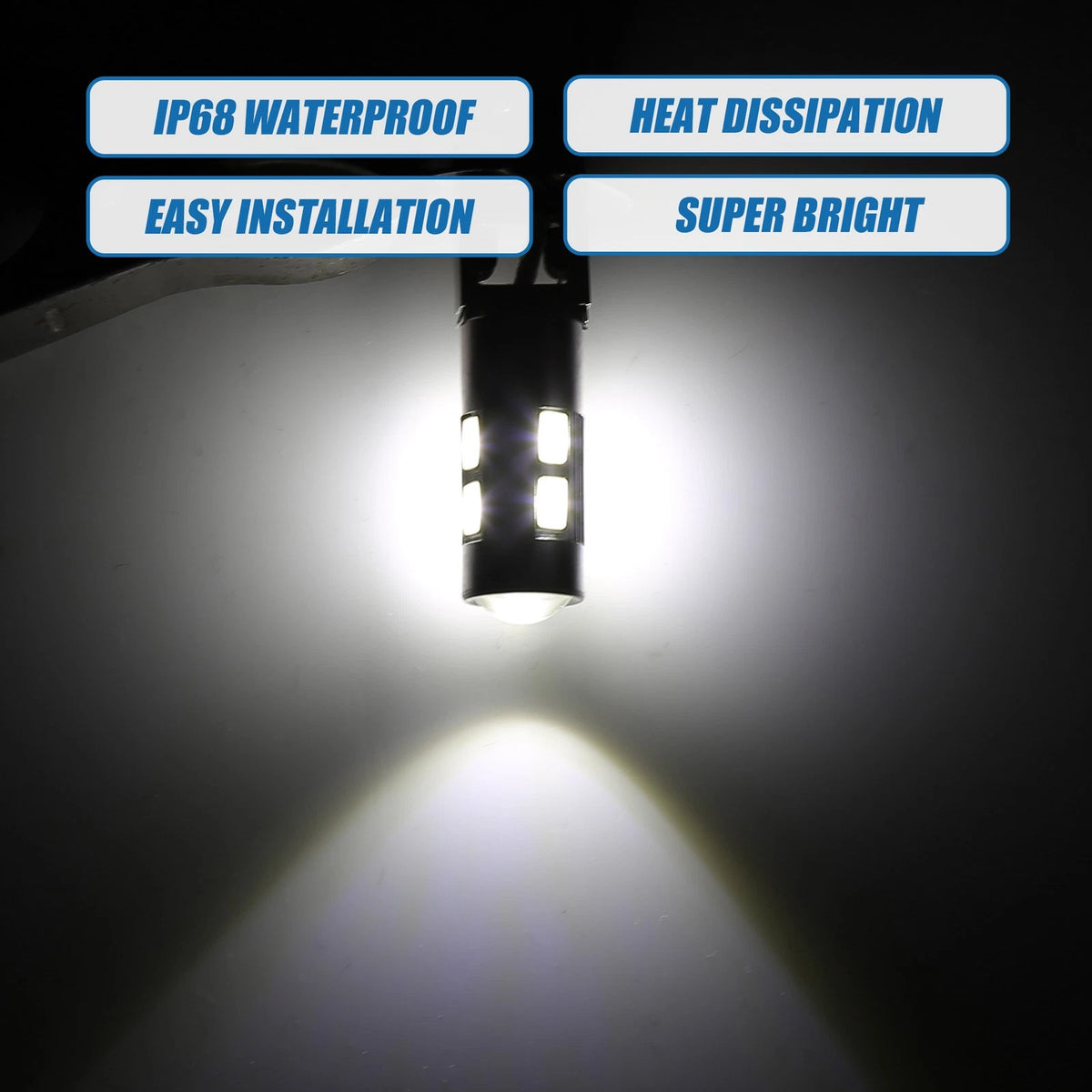 H3 Fog Light Bulbs for Car (12V, 5730 Chips, Aluminum, White)