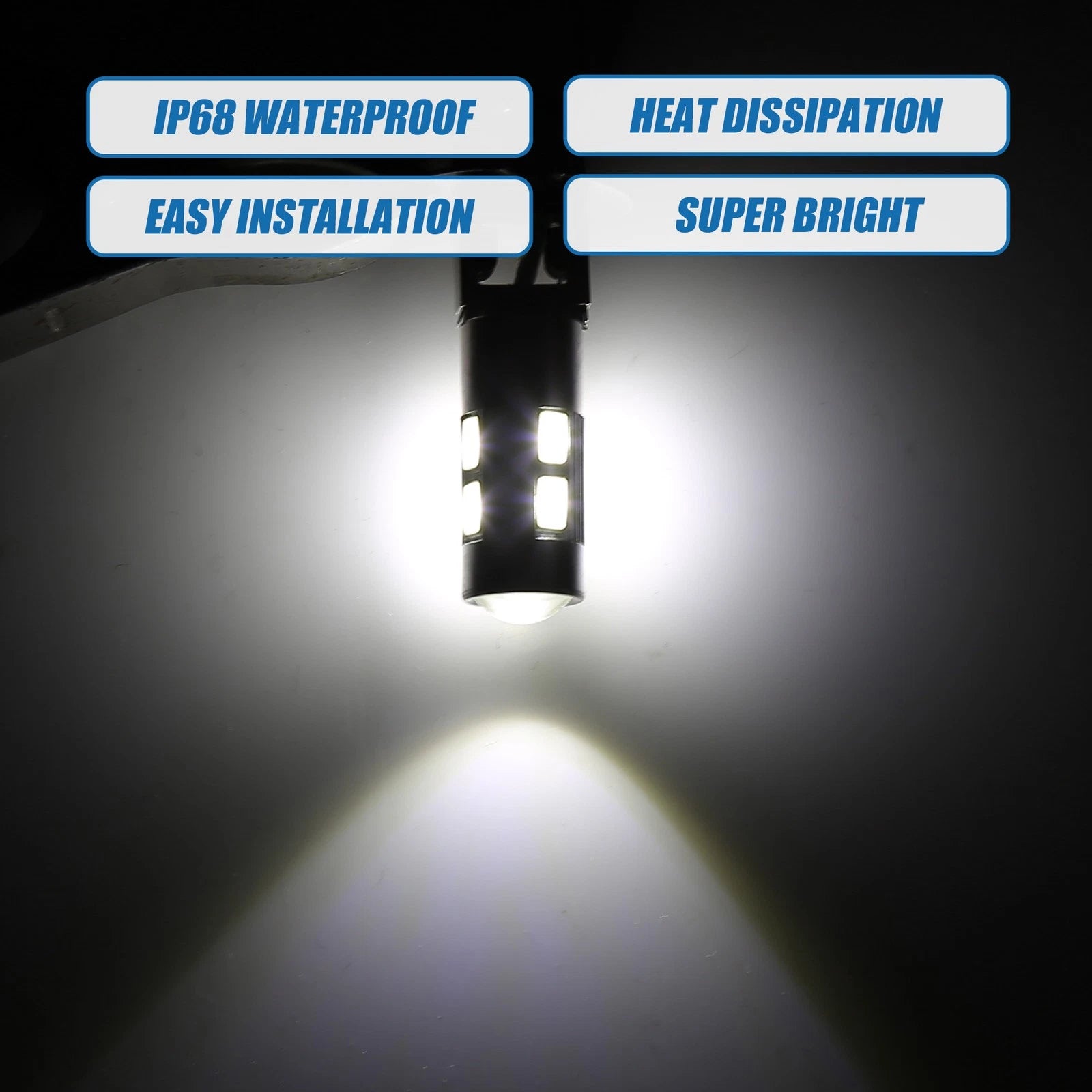 H3 Fog Light Bulbs for Car (12V, 5730 Chips, Aluminum, White)