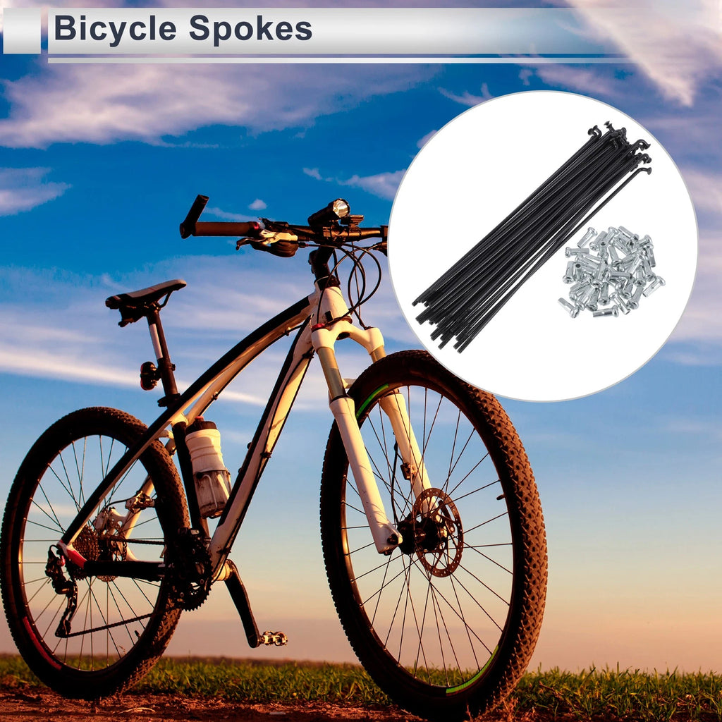 Bicycle Spokes Nipple 13G 141mm Steel Black Replacement for Universal (All)