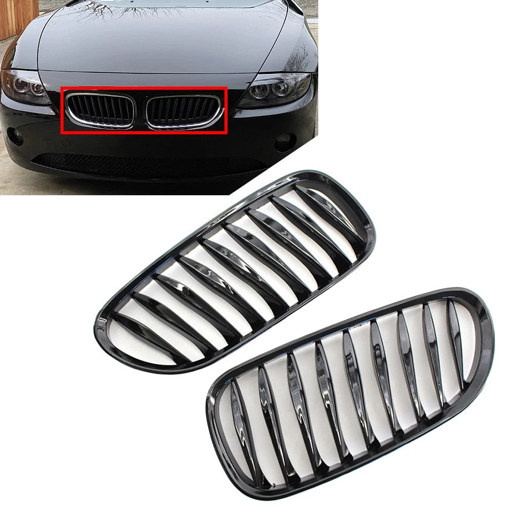 Black Front Bumper Kidney Grille For BMW Z4 E85 E86 Coupe Convertible 2003-2008