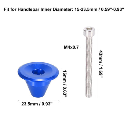 Aluminum Alloy Bike Handlebar End Plugs Caps Bar End Plug Blue (15-23.5mm)