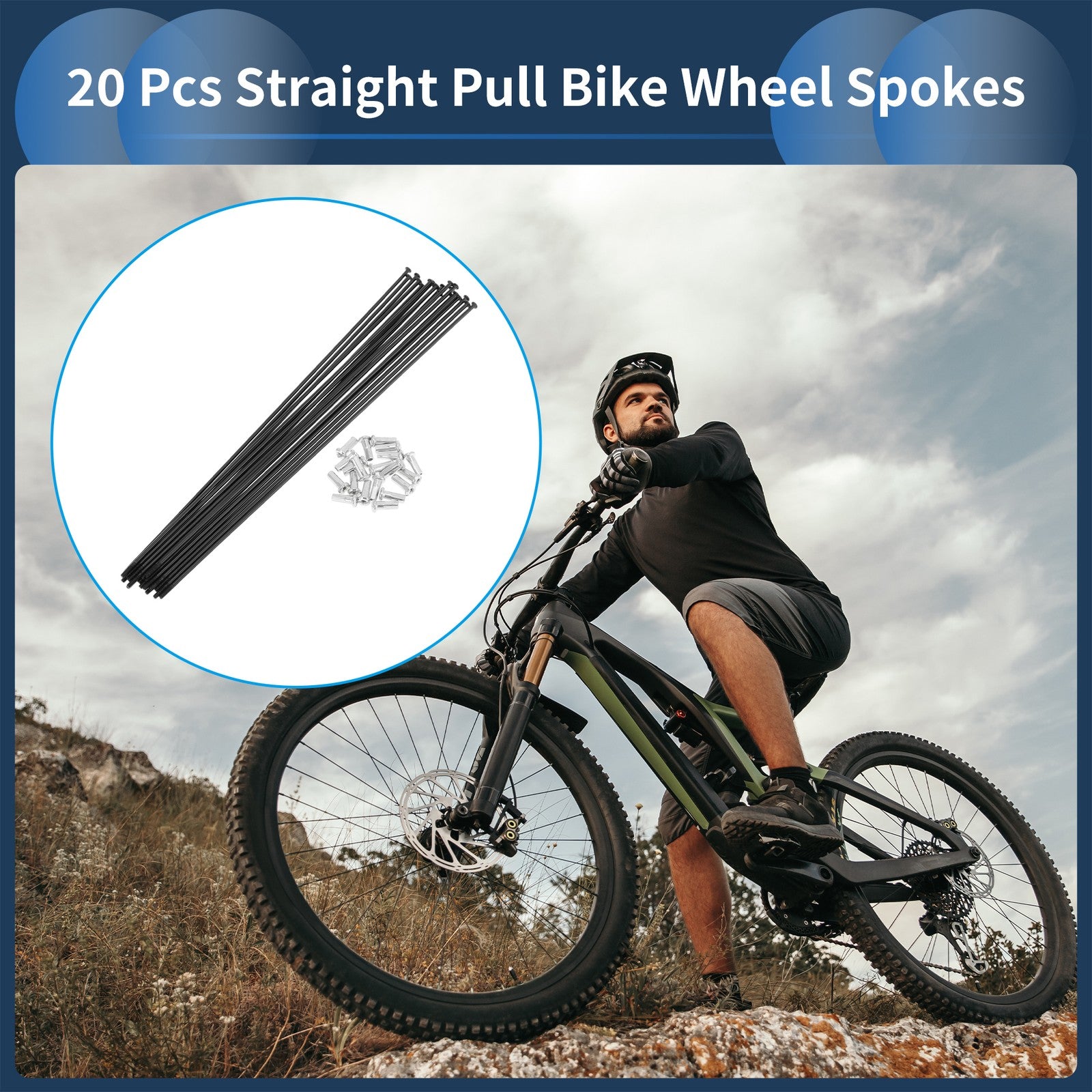 Bicycle Spokes Straight Pull Front Replacement 216mm for 14G Wheel (Set)