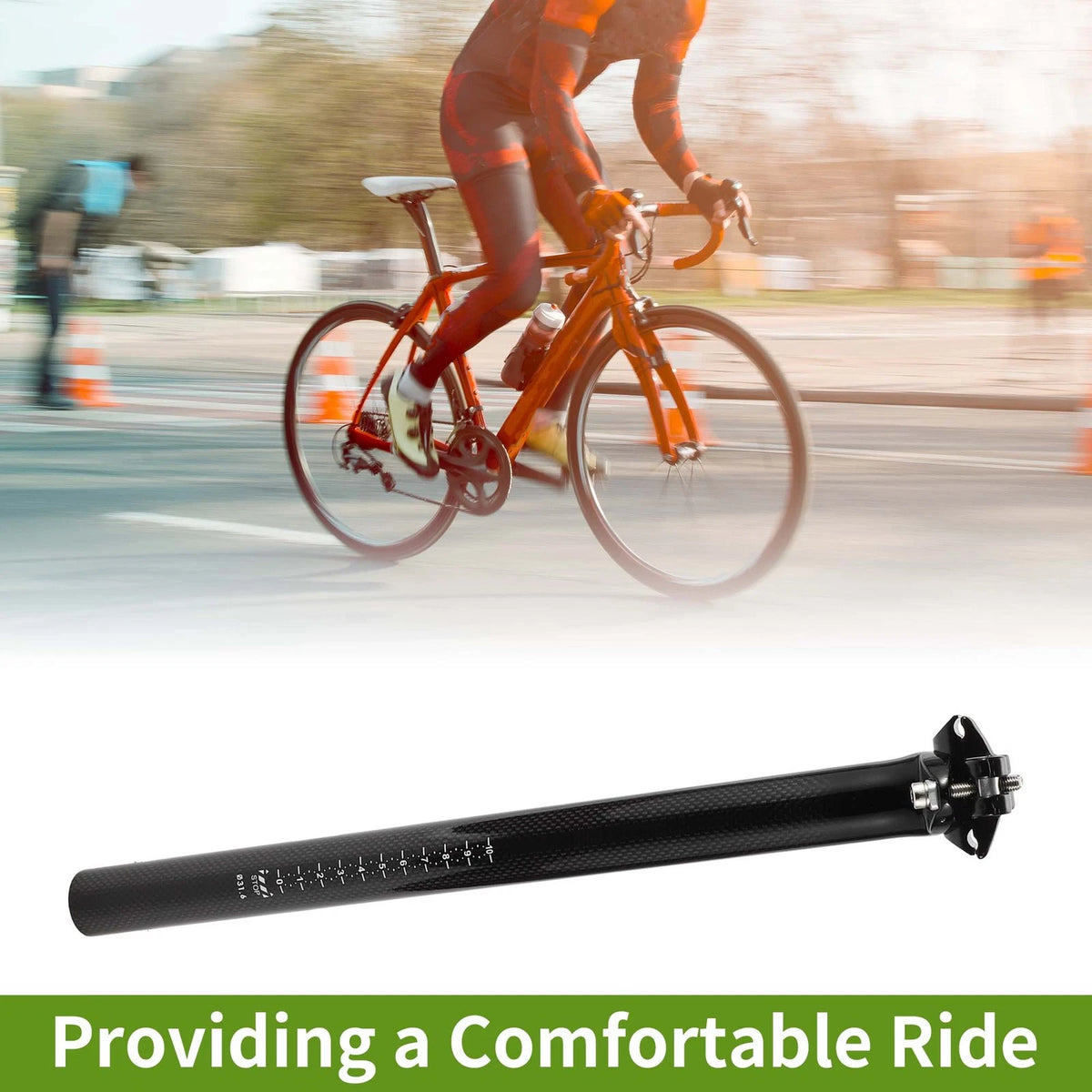 Bike Suspension Seatpost 31.6x350mm Replacement for Carbon Fiber Saddle Post