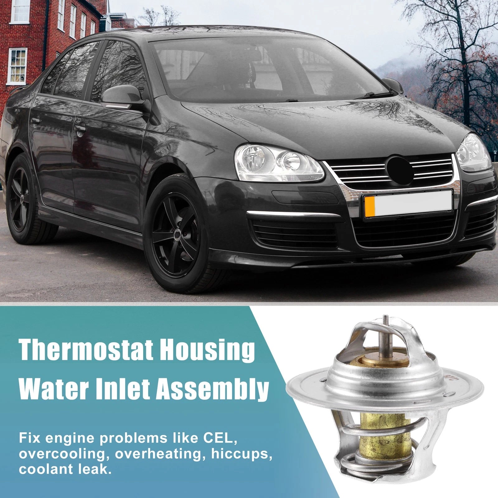 Thermostat Housing Assembly Replacement for Volkswagen Metal Plastic (2011–2018)