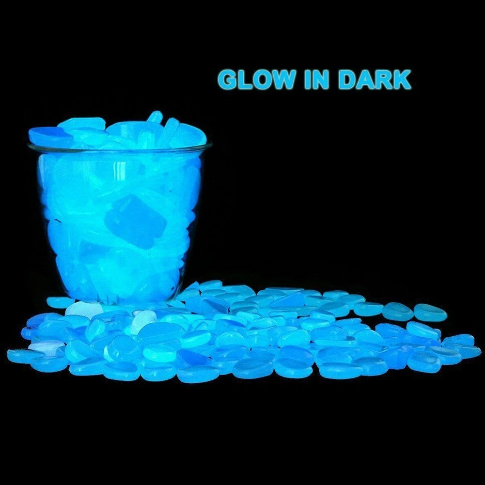 50pcs Glow in Dark Pebbles for Gardening and Aquariums