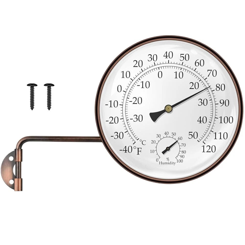 6 Inch Thermometer Hygrometer for Garage Greenhouse Patio