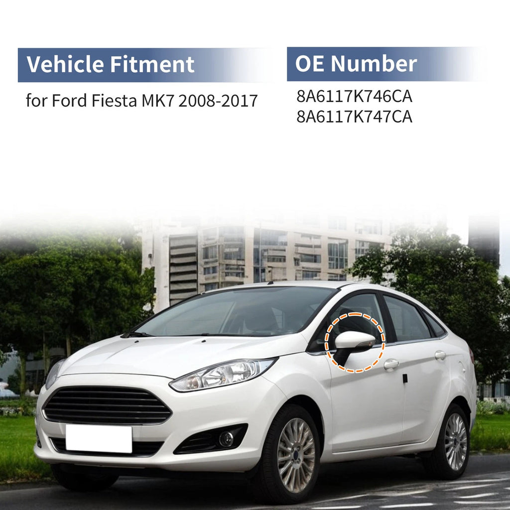 Mirror Cover Cap Set for Ford Fiesta MK7 (2008–2017)