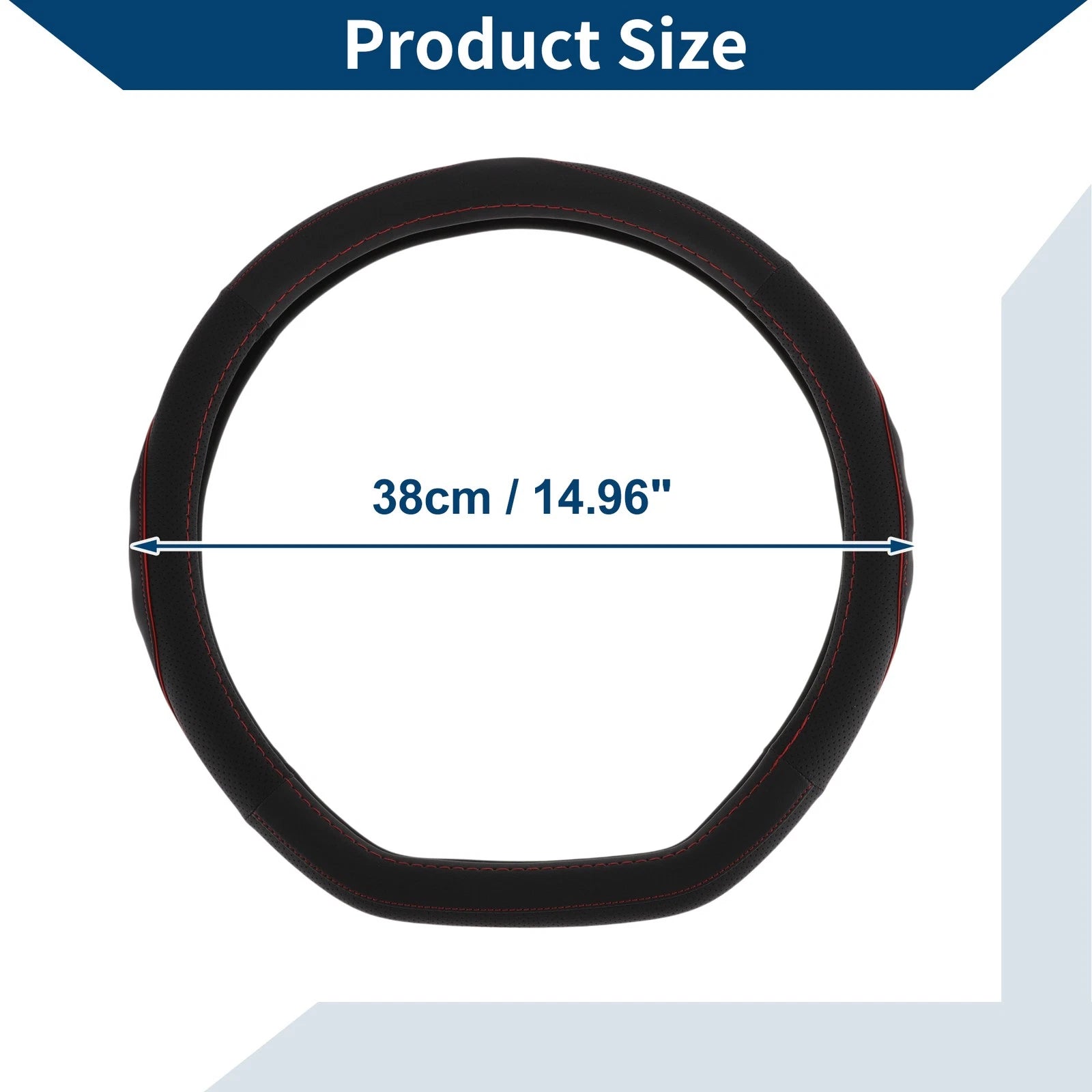 Rubber Steering Wheel Cover for Universal Fit (14.96")
