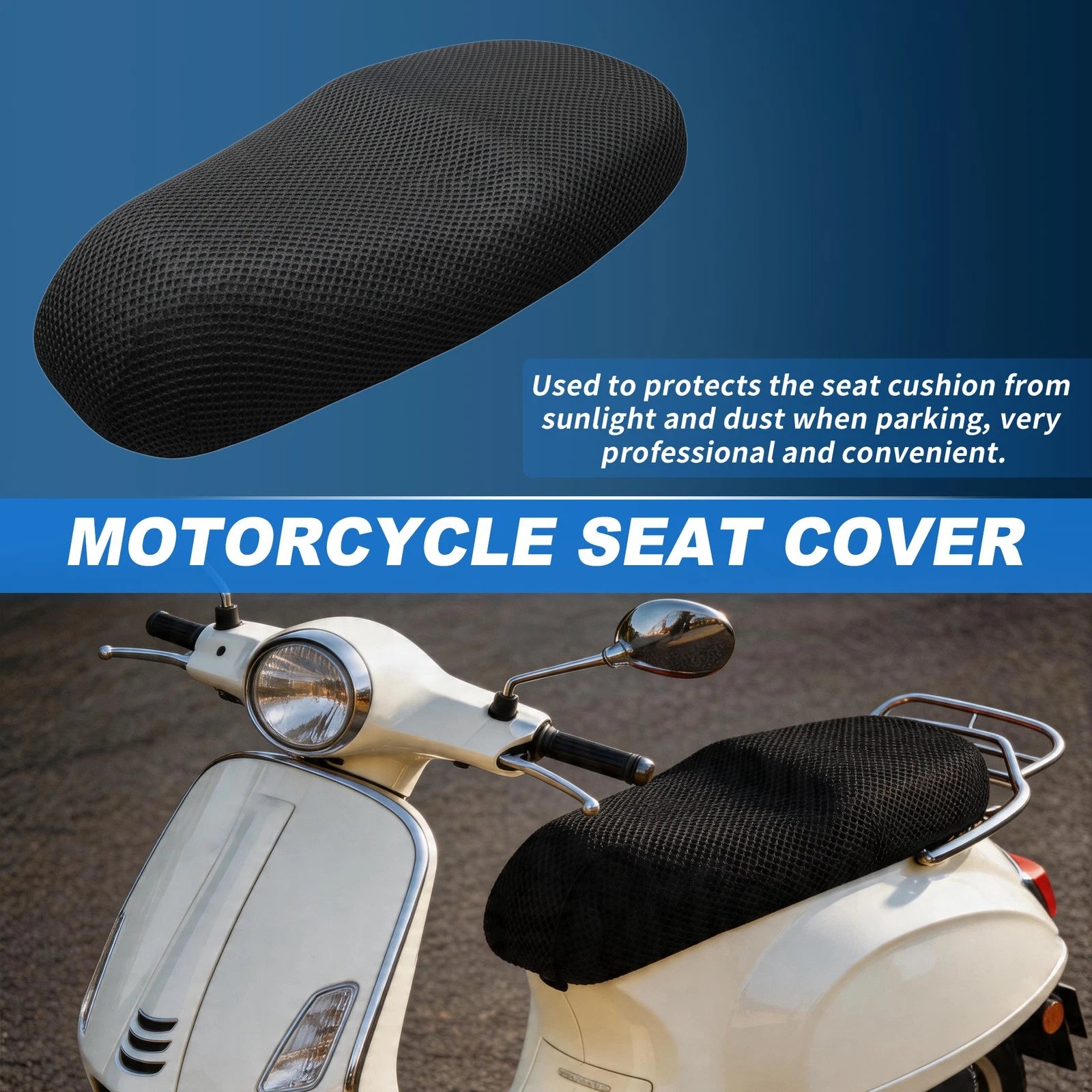 Motorcycle Seat Cushion for (76-85cm Length, 45-50cm Width)