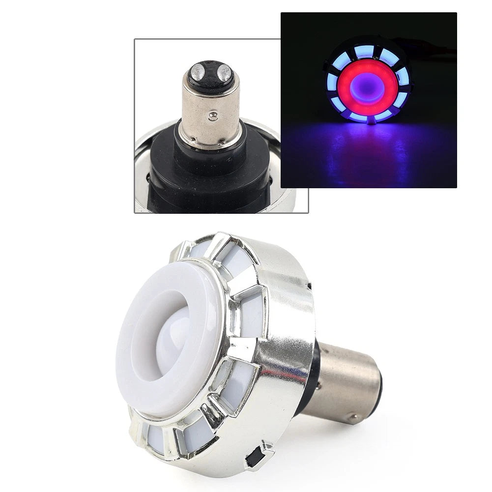 1 Pc LED Headlight Motorcycle Angel Eye Flash Strobe Tail Brake Rear Lights 12V