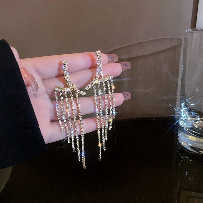 Set of 2 925 Silver Tassel Drop Dangle Earrings for Bride Wedding (2022)