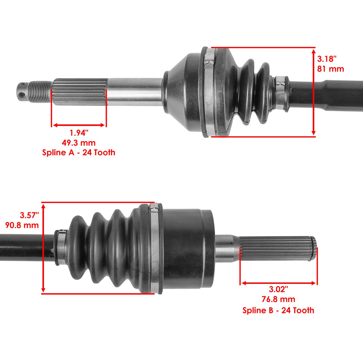 CV Joint Axle Set Front Rear Replacement for Kawasaki Teryx 750 KRF750 (2008–2011)