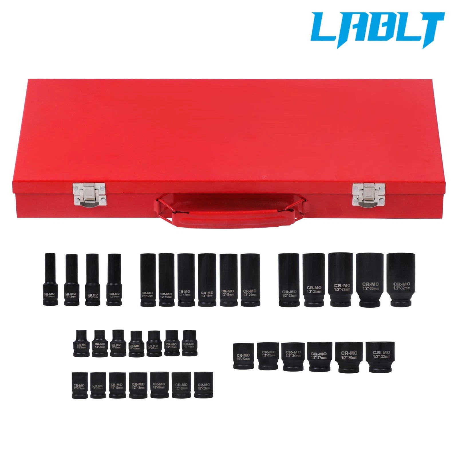 35pcs 1/2" Deep Impact Socket Set for Garage (8-32mm)