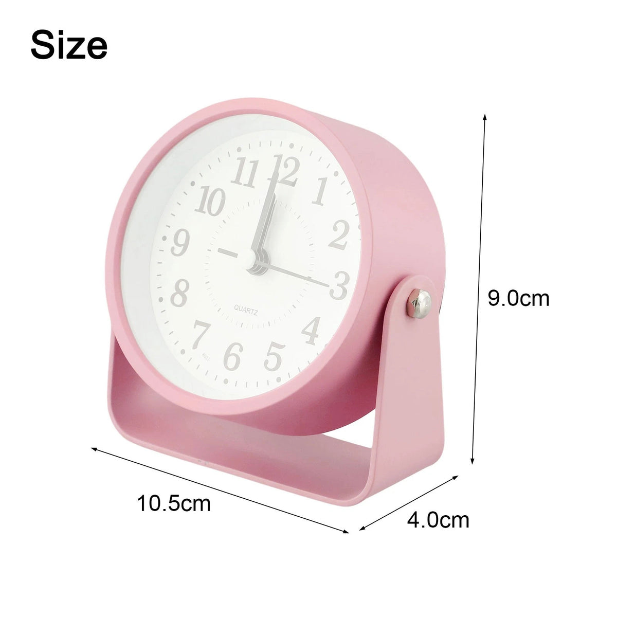 Modern 9CM Metal Silent Alarm Clock for Home Decor (No Part Numbers)