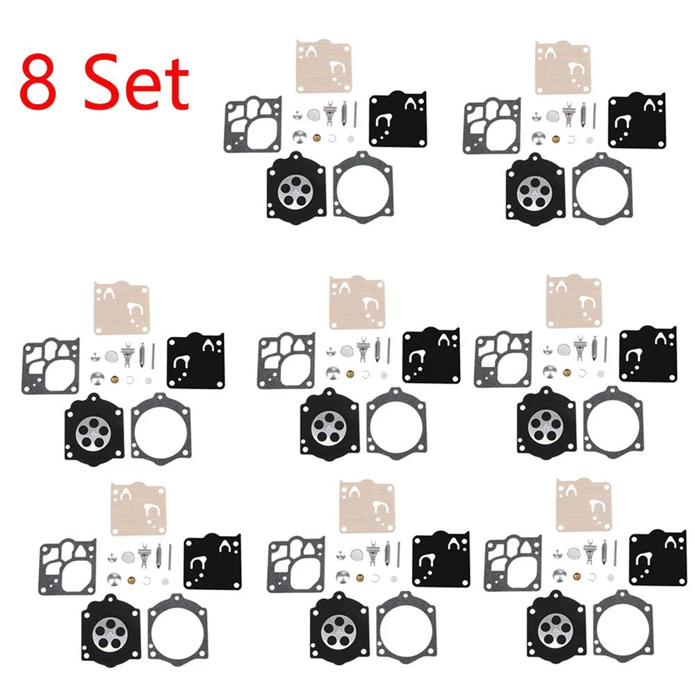 Set of 8 Carburetor Gasket Rebuild Kits for Walbro K12-WG WB WG K15-WJ K12-WJ
