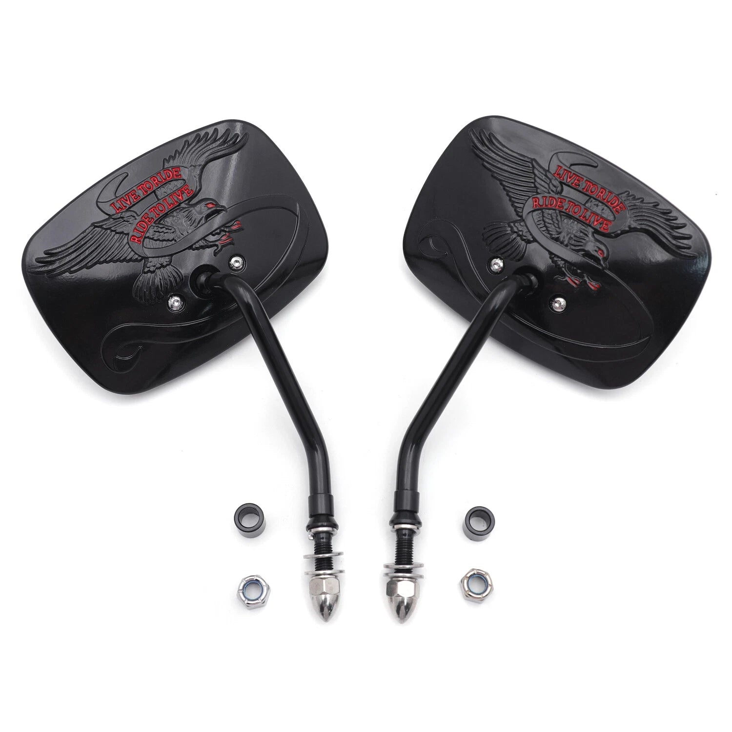 Rear View Side Mirrors for Harley Davidson Eagle Spirit (3D Black)