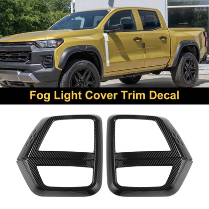 Front Left Right Fog Light Cover Trim for Chevrolet Colorado Carbon Fiber Black (—)