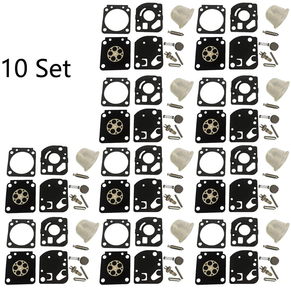 Set of 10 Carburetor Repair Kits for Zama C1U-W18 C1U-W18A C1U-W24 RB-115