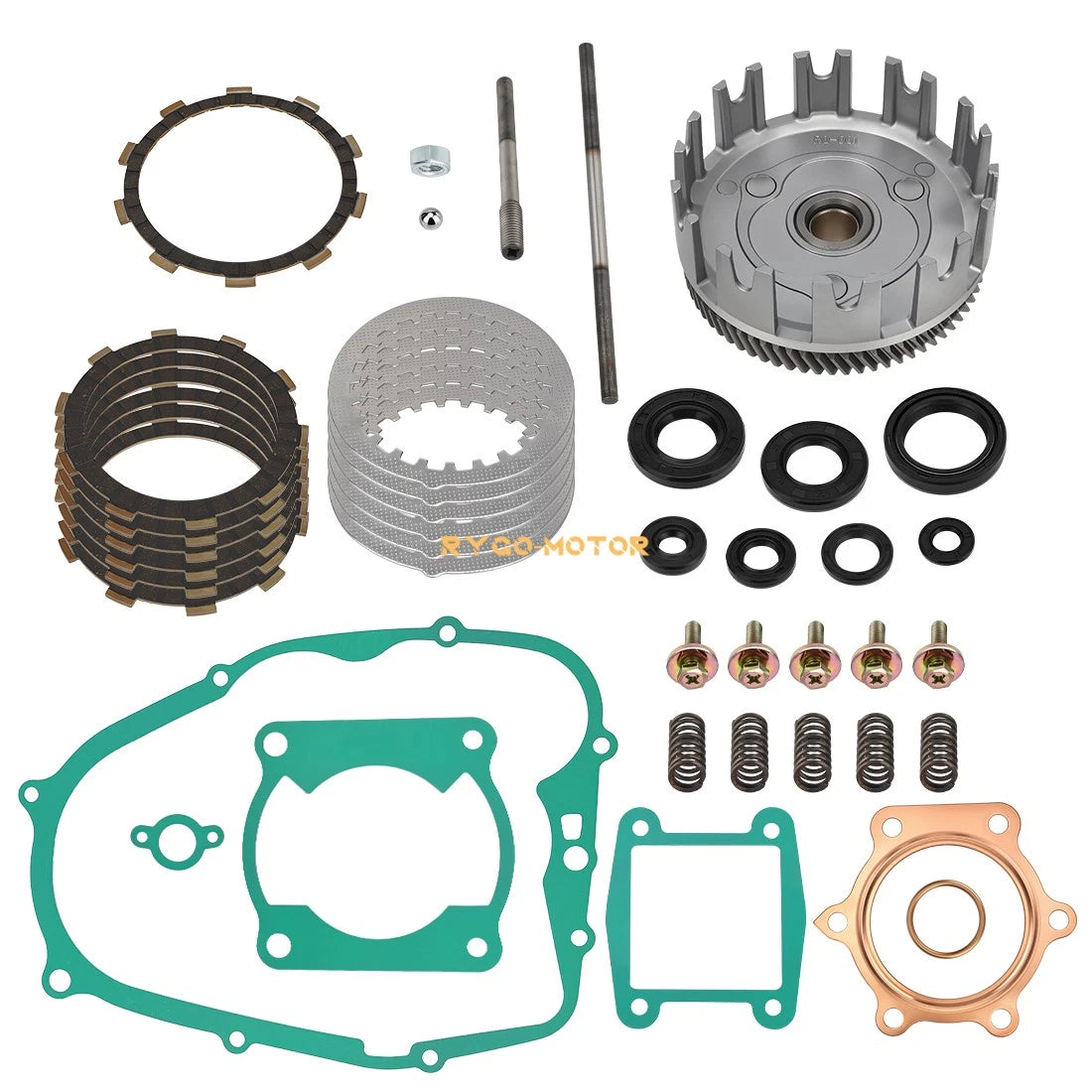 Clutch Basket Gear Friction Steel Plates Push Rod Kit for Yamaha Blaster YFS200 (1988–2006)