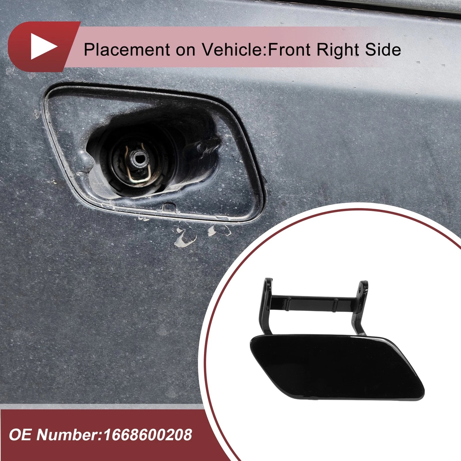 Front Right Bumper Trim Nozzle Cover Replacement for Mercedes-Benz ML350 (2012–2015)