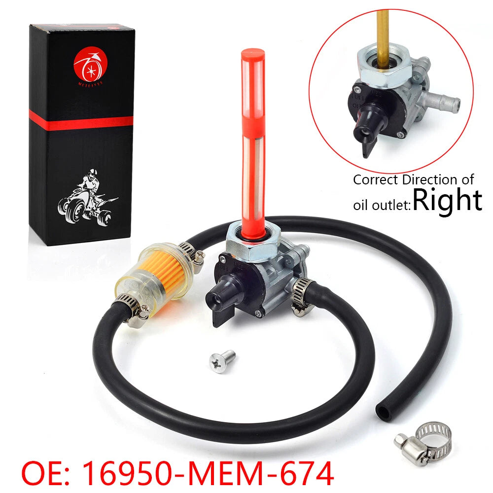 Fuel Vacuum Petcock & Filter for Honda VTX1300C 1300R 1300S 1300T (2003–2009) 16950-MEM-674
