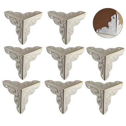 8Pcs Silver 35mm Wood Case Corner Protector Jewelry Gift Box Desk Guard Hardware