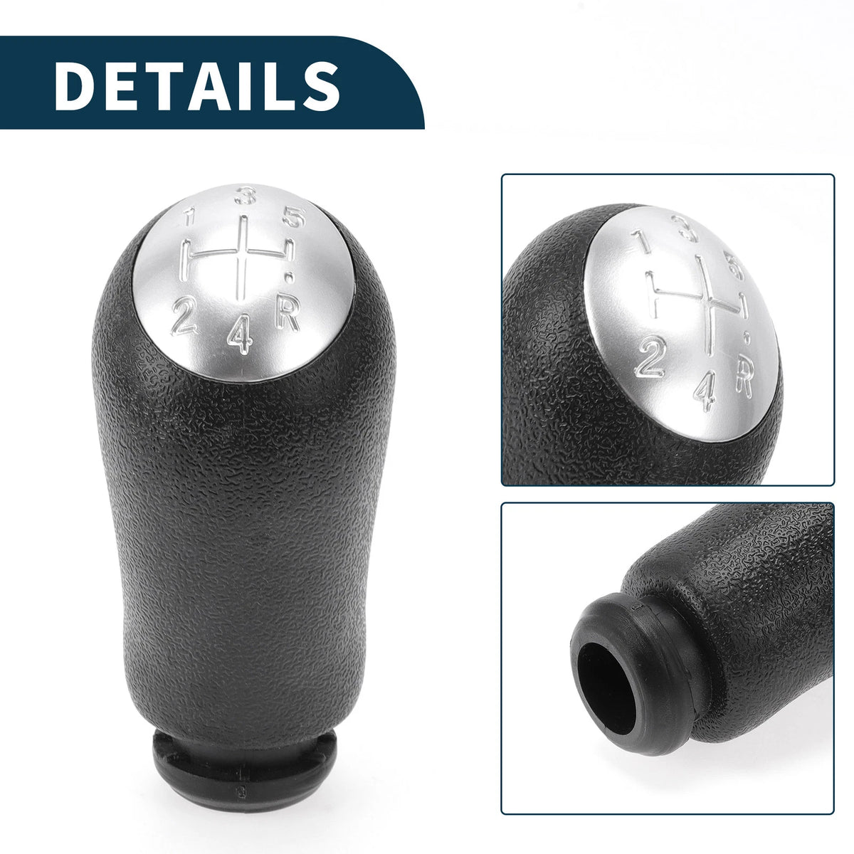 5 Speed Manual Gear Shift Knob for Renault Megane II (2002–2008) Black Plastic