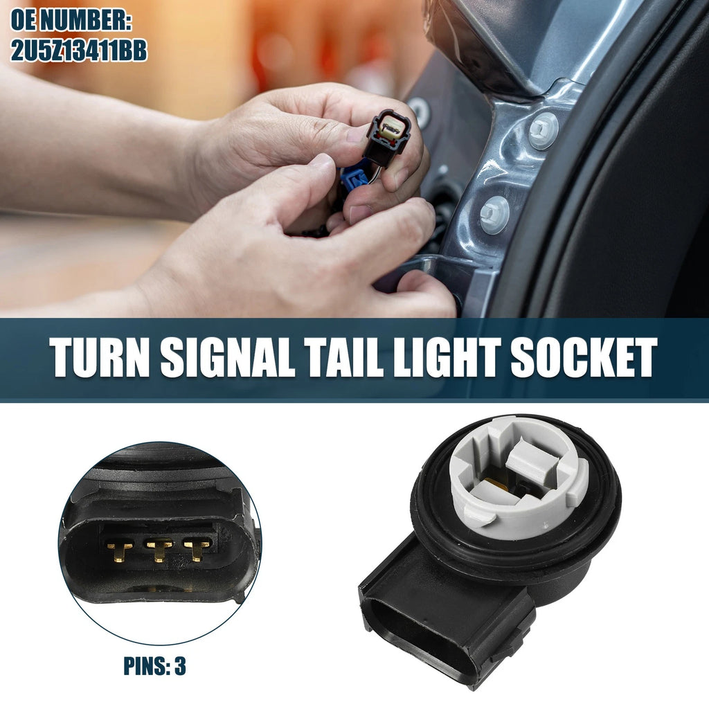 Turn Signal Tail Light Socket for Ford Focus (2003–2007) 3 Pins 2U5Z13411BB