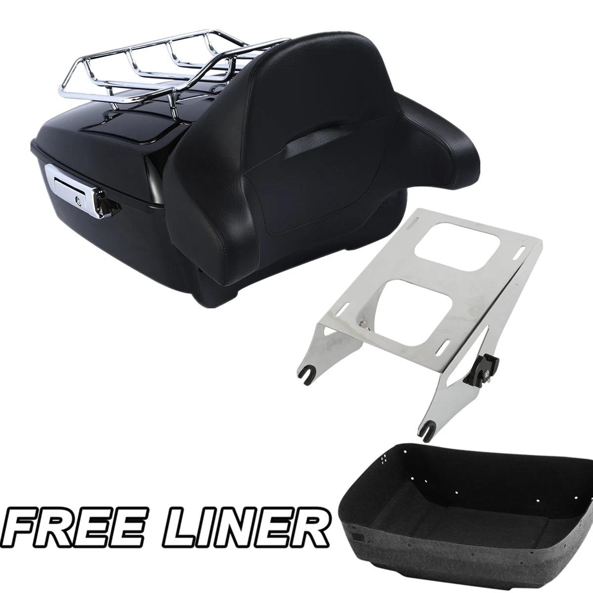 Trunk Mount Rack Backrest Pad for Harley Touring Street Glide (2014–2018)