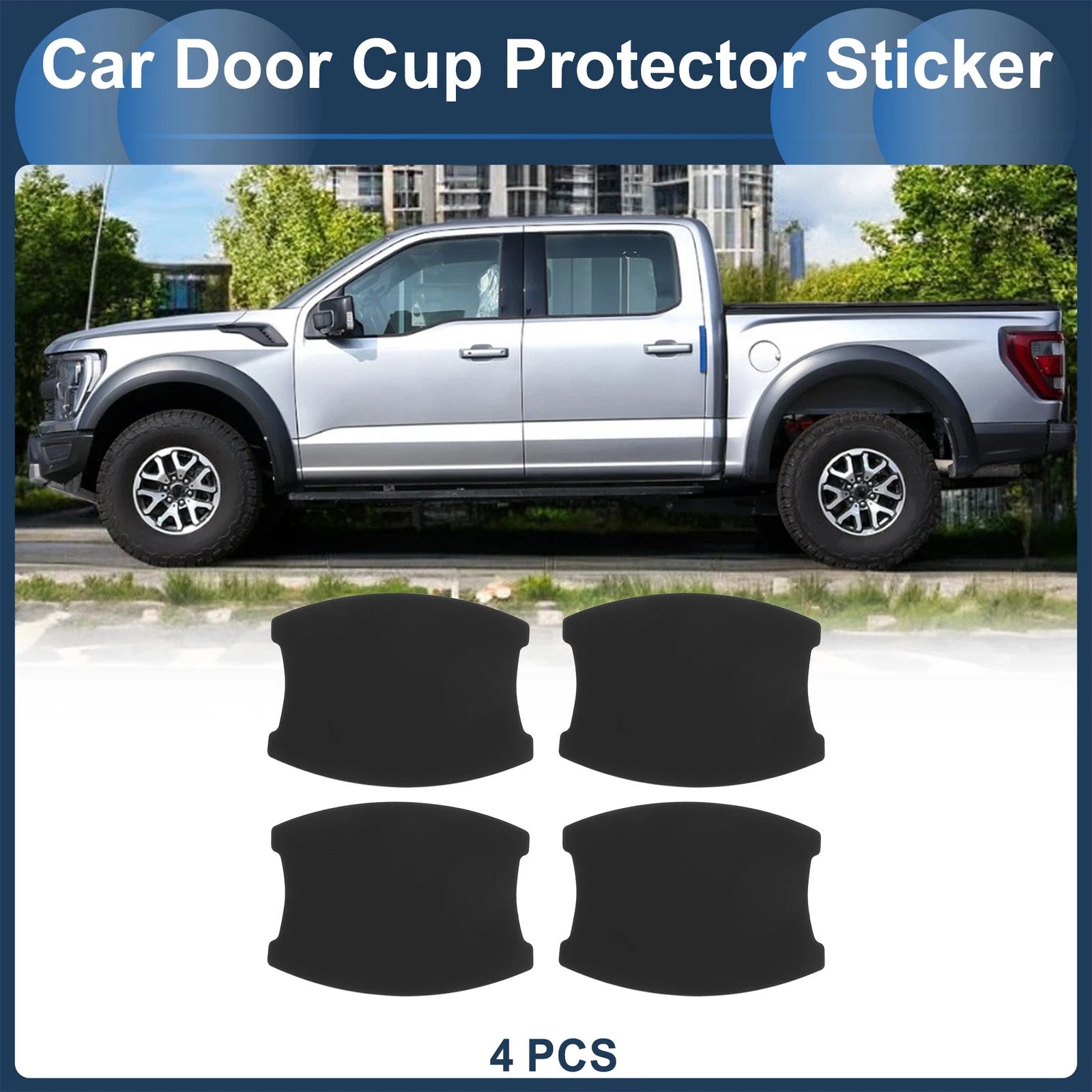 Car Door Handle Scratch Protector for (68x85mm, Black)