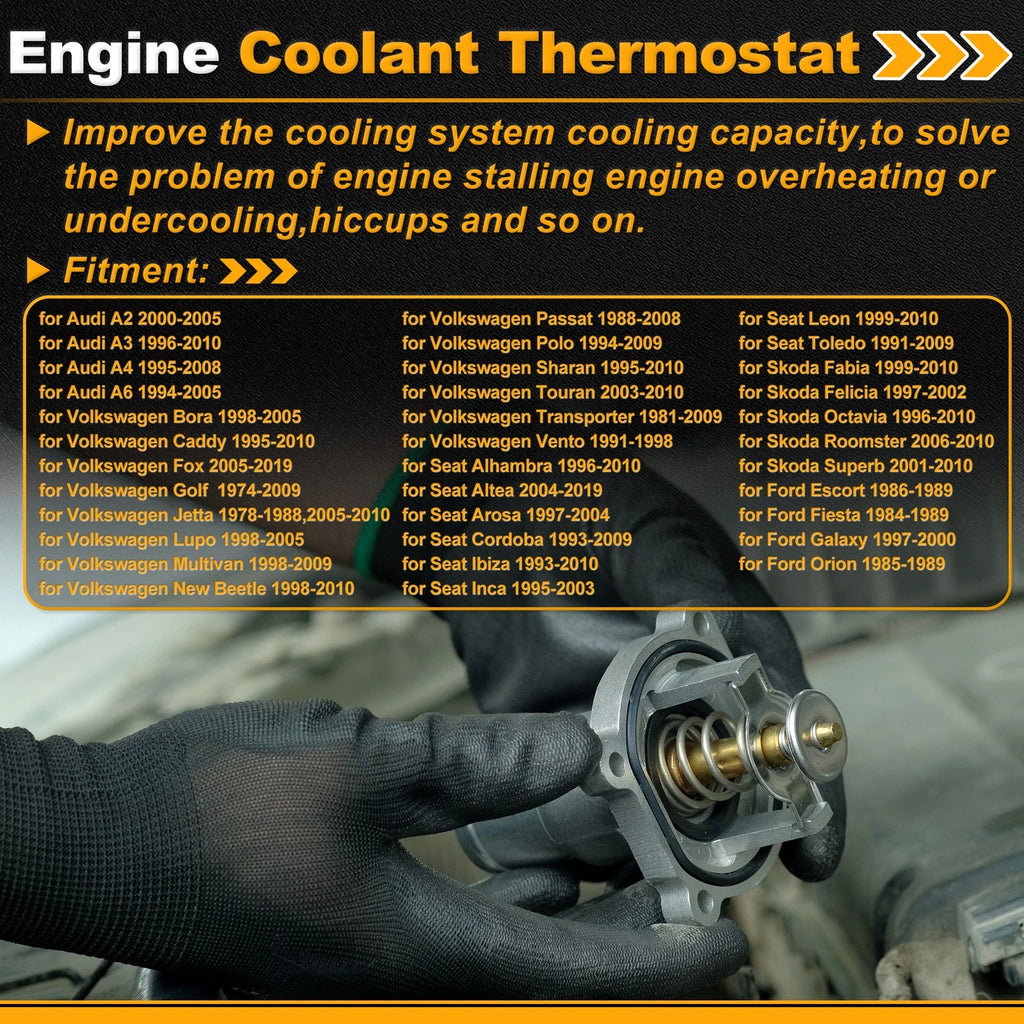 Engine Coolant Thermostat Replacement with Seal for Audi A2 (2000–2005)