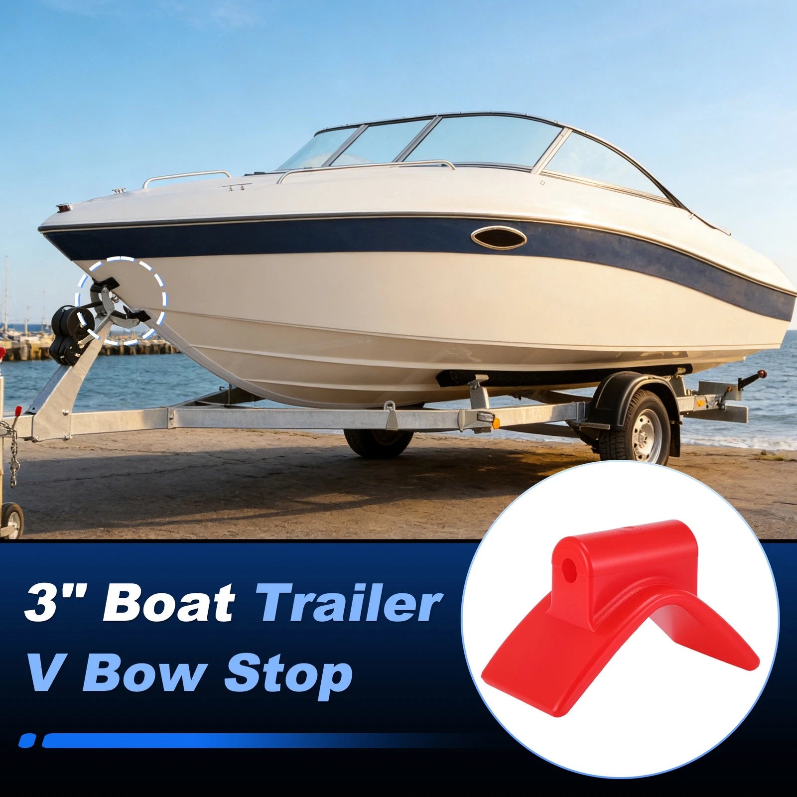 Boat Trailer V Bow Stop for 3 Inch Coupler (Fits Universal)