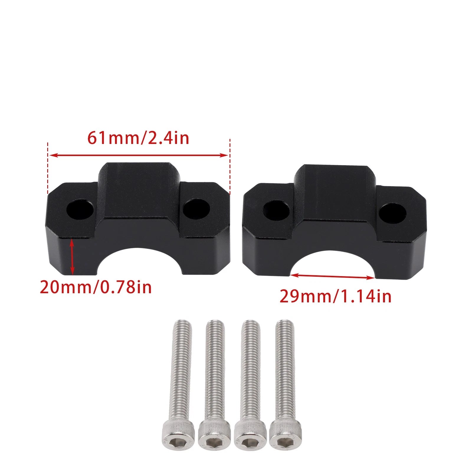 20mm Aluminum Handlebar Risers for Honda CRF1100L Africa Twin (2020–2025) Black