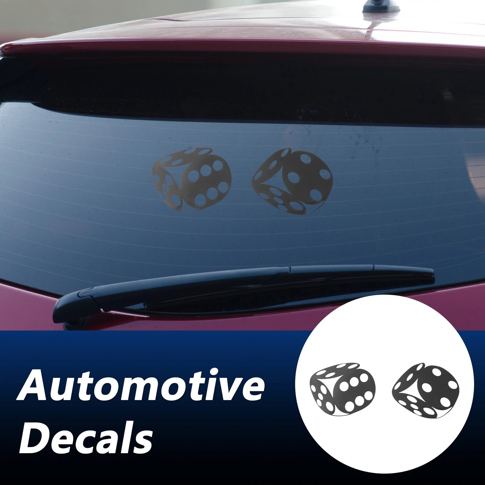 Reflective Bumper Decal for - Black Dice