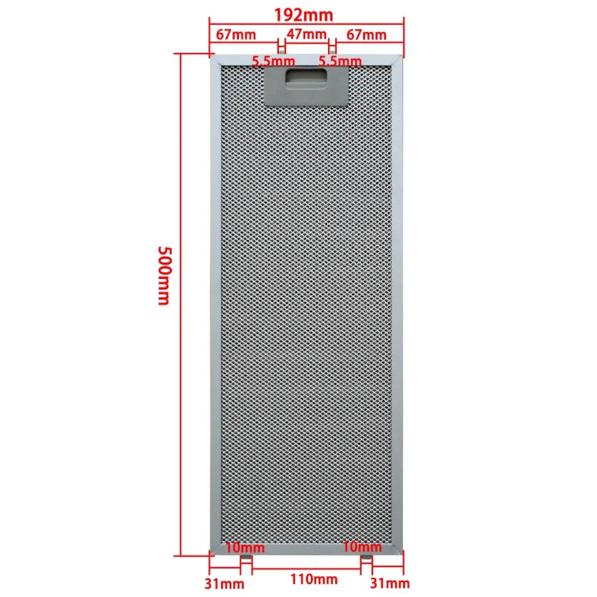Replacement Filter for Teka 61874021 (500 x 192 mm, Aluminized Grease Mesh)