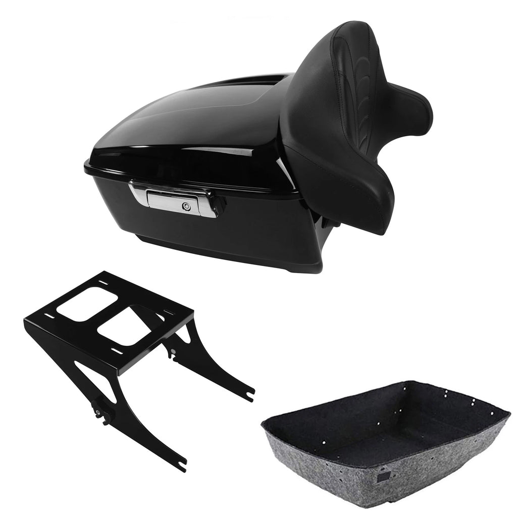 Trunk Luggage Mount Rack Backrest Pad for Harley Fat Boy FLSTF (2008–2017)