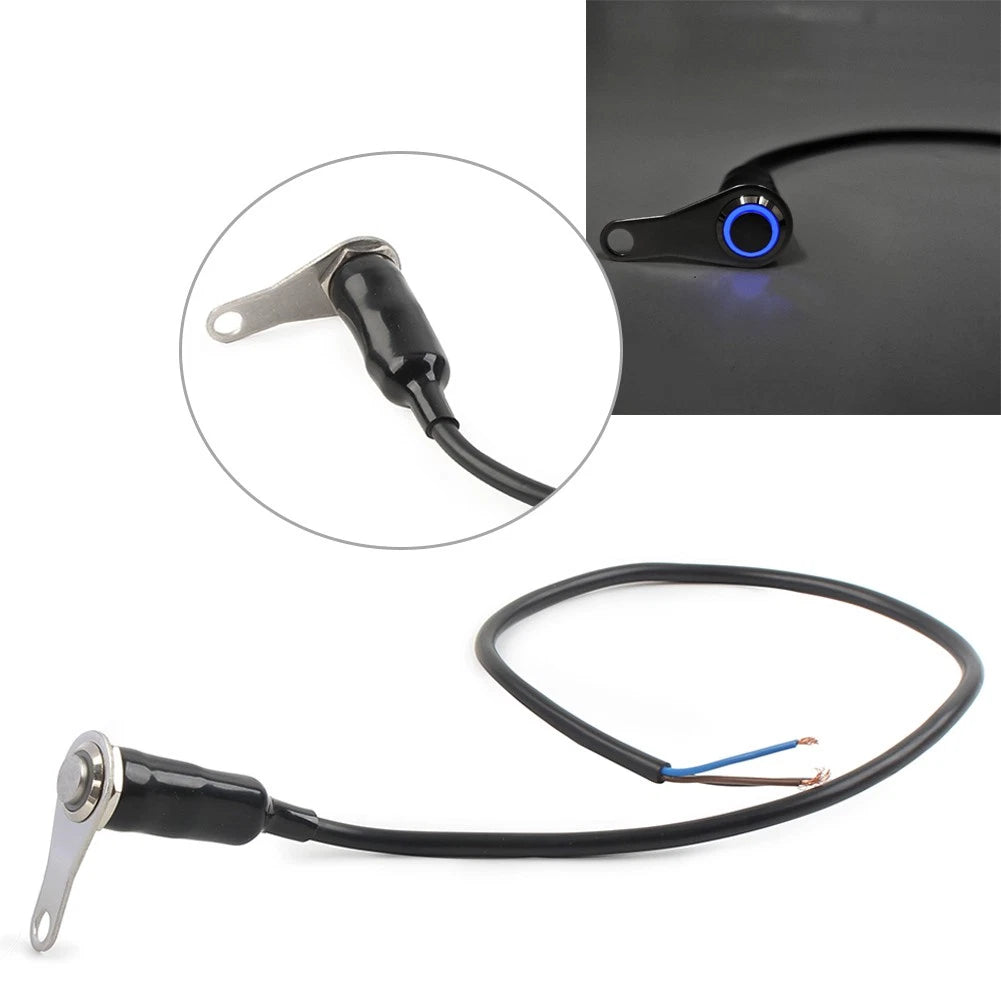 1Pc Blue LED Push Button Switch for Motorcycle Handlebar (12V)