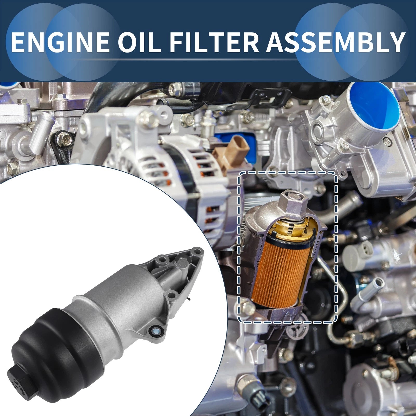 Engine Oil Filter Base Housing Assembly for Audi A4 A5 A6 Q5 Q7 (2009–2018)
