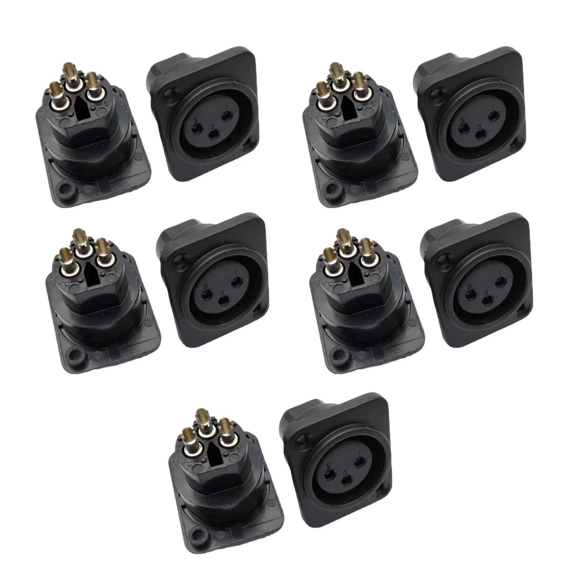 10X 3-Pin XLR Female Jack Panel Mount Microphone Converter