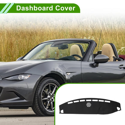 Dashboard Cover for Mazda MX-5 NC (2005–2015) Faux Leather Black 1 Pc