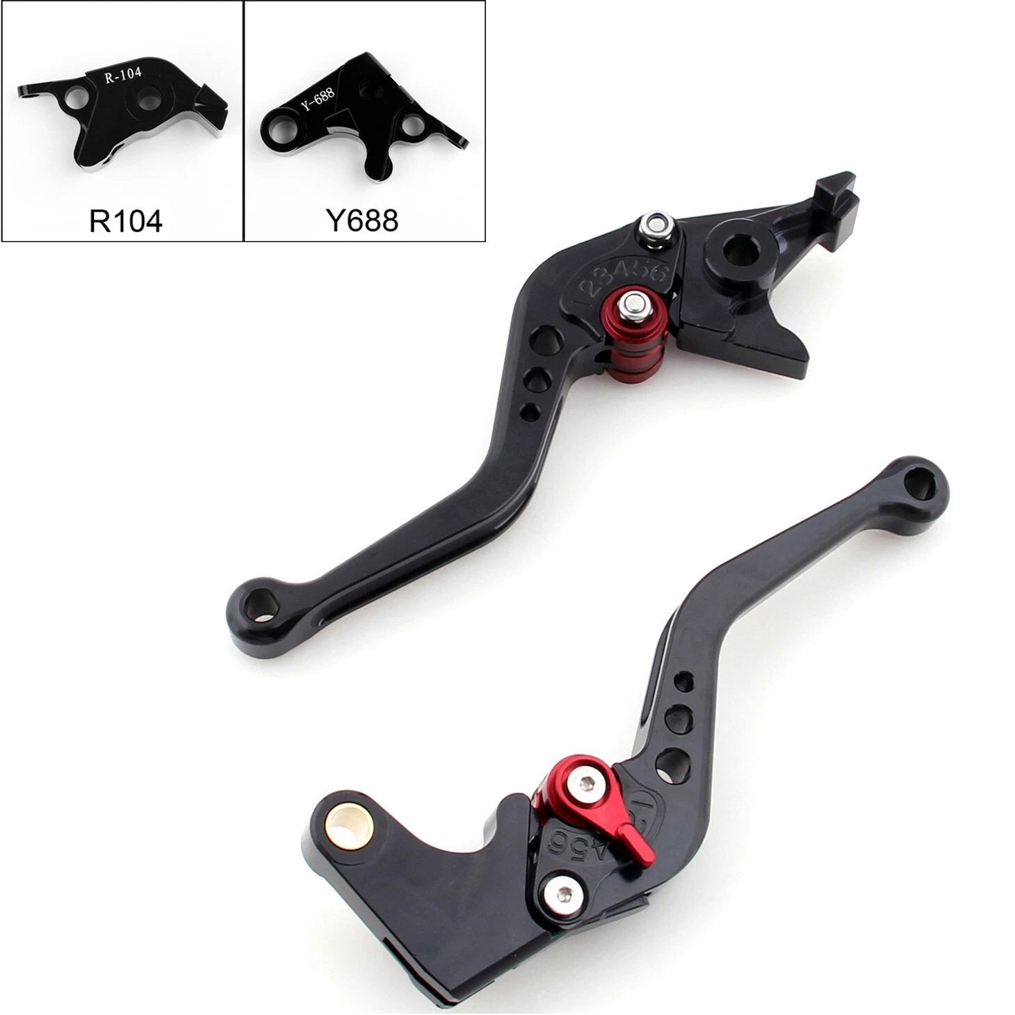 Short Brake Clutch Levers for Yamaha YZF R6 (2005–2014), YZF R1 (2004–2008) Black