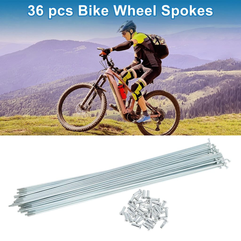 Bicycle Spokes Set 275mm Galvanized Steel for 14G Wheel (36-Pack)