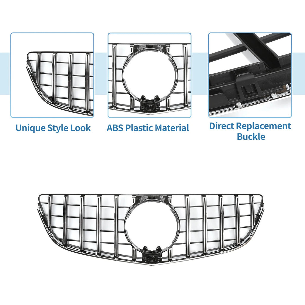 Front Upper Bumper Grille for Mercedes-Benz E200 (2014–2017)