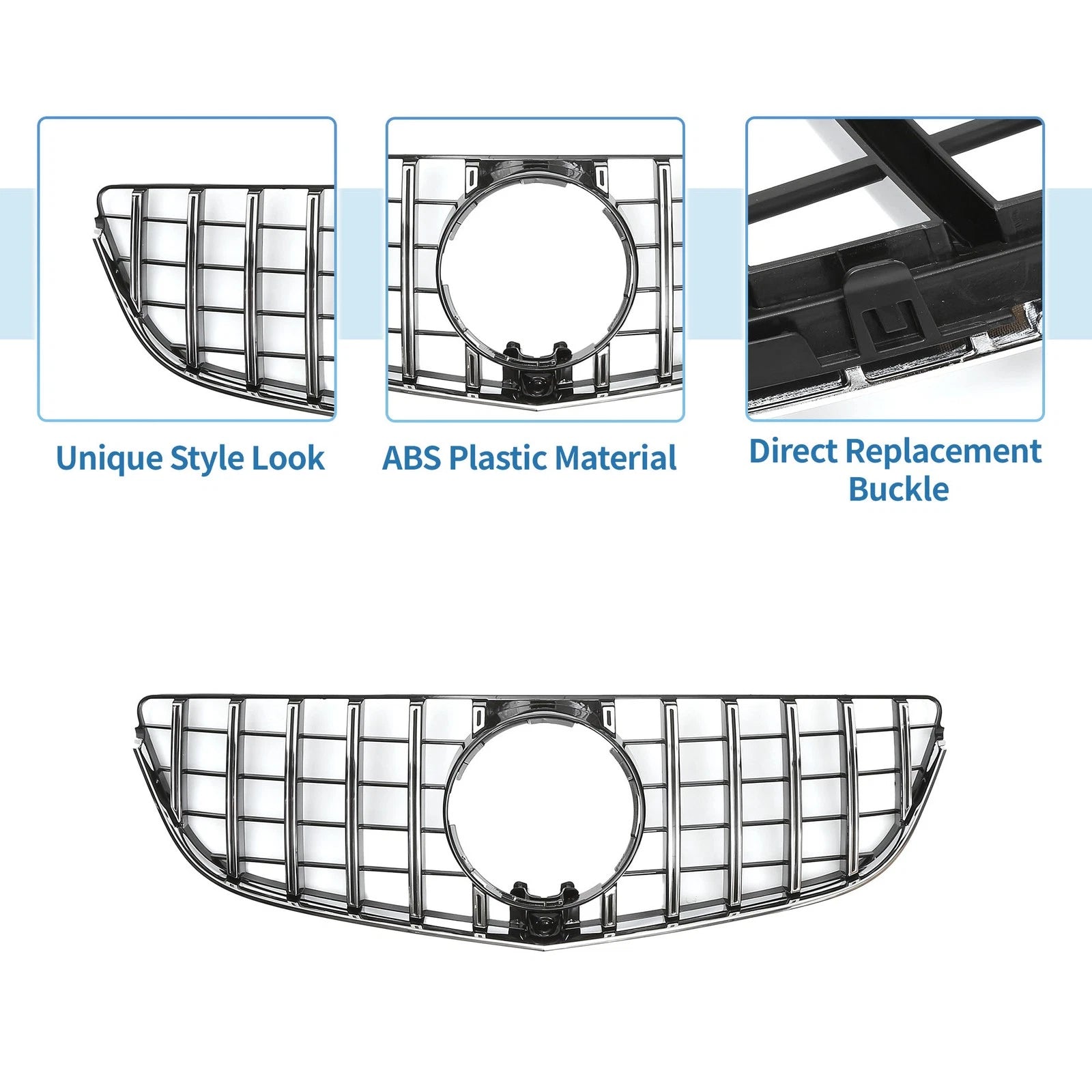 Front Upper Bumper Grille for Mercedes-Benz E200 (2014–2017)